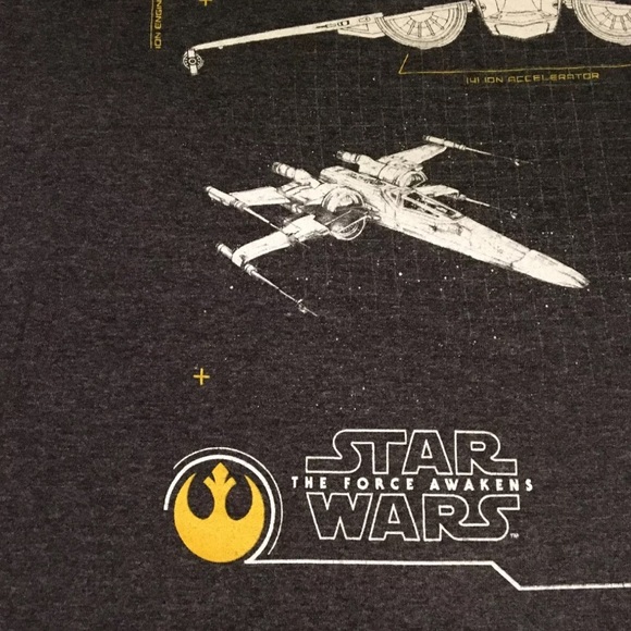 Star Wars X-Wing T-70 Force Awakens Short Sleeve T-Shirt Dark Gray Men's Size XL - Picture 3 of 6